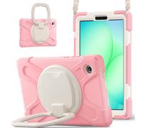 JZ Custodia Per Samsung Galaxy Tab A11 8.7", antiurto resistente Heavy Duty con supporto rotante 360°,impugnatura e tracolla - Pink
