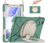 JZ Custodia Per Samsung Galaxy Tab A7 Lite (8.7 inch), antiurto resistente Heavy Duty con supporto rotante 360°,impugnatura e tracolla - Emerald Green