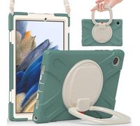 JZ Custodia Per Samsung Galaxy Tab A8 (10.5 inch), antiurto resistente Heavy Duty con supporto rotante 360°,impugnatura e tracolla - Emerald Green