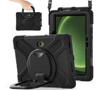 JZ Custodia Per Samsung Galaxy Tab Active / Active4 / Active5 Pro, antiurto resistente Heavy Duty con supporto rotante 360°,impugnatura e tracolla - Black