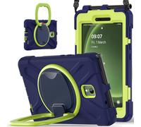 JZ Custodia Per Samsung Galaxy Tab Active5 / Active3, antiurto resistente Heavy Duty con supporto rotante 360°,impugnatura e tracolla - Nary Blue&Lime
