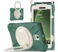 JZ Custodia Per Samsung Galaxy Tab Active5 / Active3, antiurto resistente Heavy Duty con supporto rotante 360°,impugnatura e tracolla - Emerald Green