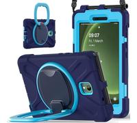 JZ Custodia Per Samsung Galaxy Tab Active5 / Active3, antiurto resistente Heavy Duty con supporto rotante 360°,impugnatura e tracolla - Nary Blue&Blue