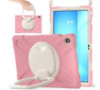 JZ Custodia Per Samsung Galaxy Tab S10 FE+ Plus (13.1 inch), antiurto resistente Heavy Duty con supporto rotante 360°,impugnatura e tracolla - Pink