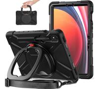 JZ Custodia Per Samsung Galaxy Tab S10 Lite / S10 FE / S9 FE / S9 / S8 / S7 (11 inch), antiurto resistente Heavy Duty con supporto rotante 360°,impugnatura e tracolla - Black