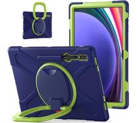 JZ Custodia Per Samsung Galaxy Tab S10/S9/S8 Ultra 14.6 inch, antiurto resistente Heavy Duty con supporto rotante 360°,impugnatura e tracolla - Nary Blue&Lime