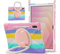 JZ Custodia Per Samsung Galaxy Tab S11 Ultra (14.6 inch), antiurto resistente Heavy Duty con supporto rotante 360°,impugnatura e tracolla - Colourful Pink