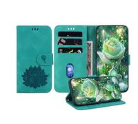 JZ Embossed Lotus Leather Wallet Cover per OnePlus Nord 2 Caso Con Portacarta & Kickstand - Green