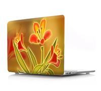 JZ Flower Series Design Crystal Hard Shell Caso per MacBook Pro 14 inch M4 M3 M2 M1 A3112 A3185 A3401 A2918 A2992 A2779 A2442,Anti-Slip,Ultra Thin & Lightweight Protective Caso - Gold Florals