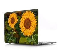 JZ Flower Series Hard Shell Caso Cover per MacBook Air 15 inch Caso (M4 M3 M2, A3241 A3114 A2941),Pad antiscivolo, custodia protettiva ultra sottile e leggera - Sunflower