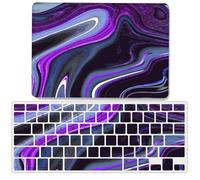 JZ Fluid Marble Design Folio Duro Caso per MacBook Air 13 with M1 (2020, Models: A2337 / A2179) con Coperchio Tastiera - A