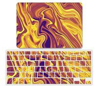 JZ Fluid Marble Design Folio Duro Caso per MacBook Air 13 with Retina Release (2018-2019, Models:A1932) con Coperchio Tastiera - H