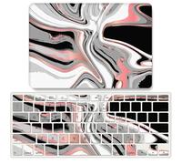 JZ Fluid Marble Design Folio Duro Caso per MacBook PRO (13-inch with M1/M2,2016-2022, Thunderbolt 3 Ports, Models: A2338/A2289/A2251/A2159/A1706/A1708/A1989) con Coperchio Tastiera - D