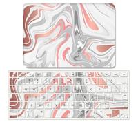 JZ Fluid Marble Design Folio Duro Caso per MacBook PRO (13-inch with M1/M2,2016-2022, Thunderbolt 3 Ports, Models: A2338/A2289/A2251/A2159/A1706/A1708/A1989) con Coperchio Tastiera - E