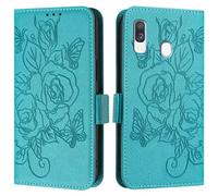 JZ Galaxy A40 Cuoio artificiale Flip Cover Portafoglio Caso [Rose][Wrist & Shoulder Strap][Card Holder][Kickstand] Per Samsung Galaxy A40 Case - Mint Green