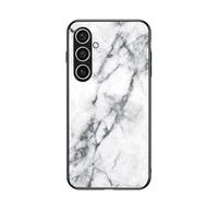 JZ Galaxy S24 plus Marmo Glass Case,Samsung Galaxy S24 plus Case Marmo Brilliant Shockproof Soft Silicone Rubber TPU Bumper Cover Phone Back Caso per Samsung S24 plus - White Marmo