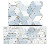 JZ Geometric Marble Caso per MacBook Air M1 / Air 13 Retina Newest Release (2018-2022, Models: A2337 / A2179 / A1932) Hard Shell Case con Set di Cover per Tastiera - H