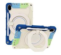 JZ Handheld Rotating Ring Bracket Armour Silicone Stand Caso per Honor Pad 8 12 inch Tablet - [Tracolla][Angle Adjustment][Portapenne] - Colorful Blue