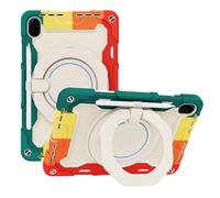 JZ Handheld Rotating Ring Bracket Armour Silicone Stand Caso per Honor Pad 8 12 inch - [Tracolla][Angle Adjustment][Portapenne] - Colorful Red