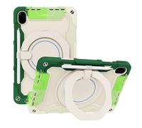 JZ Handheld Rotating Ring Bracket Armour Silicone Stand Caso per Honor Pad 8 12 inch - [Tracolla][Angle Adjustment][Portapenne] - Colorful Green