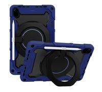 JZ Handheld Rotating Ring Bracket Armour Silicone Stand Caso per Honor Pad 8 12 inch - [Tracolla][Angle Adjustment][Portapenne] - Blue