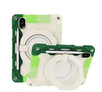 JZ Handheld Rotating Ring Bracket Armour Silicone Stand Caso per Honor Pad V7 PRO - [Tracolla][Angle Adjustment][Portapenne] - Colorful Green
