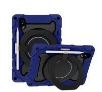 JZ Handheld Rotating Ring Bracket Armour Silicone Stand Caso per Honor Pad V7 PRO - [Tracolla][Angle Adjustment][Portapenne] - Blue