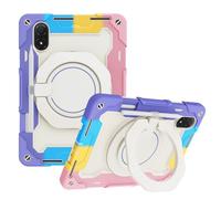 JZ Handheld Rotating Ring Bracket Armour Silicone Stand Caso per Honor Pad V8 PRO Tablet - [Tracolla][Angle Adjustment][Portapenne] - Colorful Pink