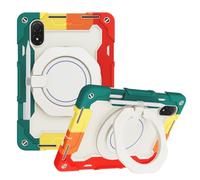 JZ Handheld Rotating Ring Bracket Armour Silicone Stand Caso per Honor Pad V8 PRO - [Tracolla][Angle Adjustment][Portapenne] - Colorful Red