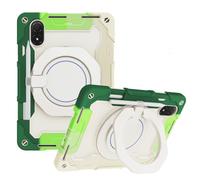 JZ Handheld Rotating Ring Bracket Armour Silicone Stand Caso per Honor Pad V8 PRO - [Tracolla][Angle Adjustment][Portapenne] - Colorful Green