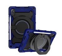 JZ Handheld Rotating Ring Bracket Armour Silicone Stand Caso per Honor Pad X8 PRO / X9 2023 - [Tracolla][Angle Adjustment][Portapenne] - Blue