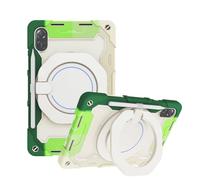 JZ Handheld Rotating Ring Bracket Armour Silicone Stand Caso per Honor Pad X8 PRO / X9 2023 - [Tracolla][Angle Adjustment][Portapenne] - Colorful Green