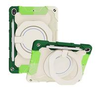 JZ Handheld Rotating Ring Bracket Armour Silicone Stand Caso per iPad PRO 10.5 inch/iPad Air 3rd Devices - [Tracolla][Angle Adjustment][Portapenne] - Colorful Green