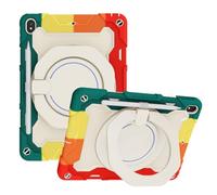 JZ Handheld Rotating Ring Bracket Armour Silicone Stand Caso per iPad PRO 10.5 inch/iPad Air 3rd Devices - [Tracolla][Angle Adjustment][Portapenne] - Colorful Red