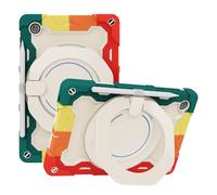JZ Handheld Rotating Ring Bracket Armour Silicone Stand Caso per Lenovo Tab M10 HD (2nd Gen) 10.1 inch (TB-X306F/TB-X306X) Tablet - [Tracolla][Angle Adjustment][Portapenne] - Colorful Red