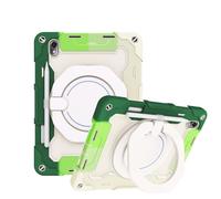 JZ Handheld Rotating Ring Bracket Armour Silicone Stand Caso per MatePad Air - [Tracolla][Angle Adjustment][Portapenne] - Colorful Green