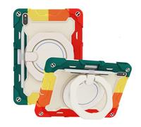 JZ Handheld Rotating Ring Bracket Armour Silicone Stand Caso per MatePad PRO 10.8 (2021/2018) - [Tracolla][Angle Adjustment][Portapenne] - Colorful Red