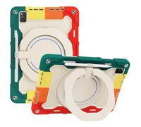 JZ Handheld Rotating Ring Bracket Armour Silicone Stand Caso per MatePad PRO 12.6 (2021) - [Tracolla][Angle Adjustment][Portapenne] - Colorful Red