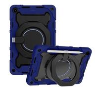 JZ Handheld Rotating Ring Bracket Armour Silicone Stand Caso per MatePad SE 10.4 - [Tracolla][Angle Adjustment][Portapenne] - Blue