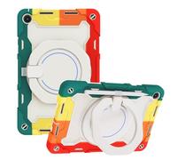 JZ Handheld Rotating Ring Bracket Armour Silicone Stand Caso per MatePad SE 10.4 - [Tracolla][Angle Adjustment][Portapenne] - Colorful Red