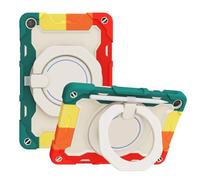 JZ Handheld Rotating Ring Bracket Armour Silicone Stand Caso per MatePad T 10/10s - [Tracolla][Angle Adjustment][Portapenne] - Colorful Red