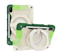 JZ Handheld Rotating Ring Bracket Armour Silicone Stand Caso per MediaPad 10.4 inch/Honor Tablet V7 / V6 - [Tracolla][Angle Adjustment][Portapenne] - Colorful Green