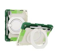 JZ Handheld Rotating Ring Bracket Armour Silicone Stand Caso per Xiaomi Pad 5 / Pad 5 PRO 11 inch 2021 Tablet - [Tracolla][Angle Adjustment][Portapenne] - Colorful Green