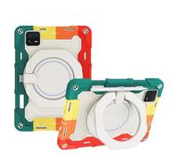JZ Handheld Rotating Ring Bracket Armour Silicone Stand Caso per Xiaomi Pad 6 / Pad 6 PRO 11 inch 2023 Tablet - [Tracolla][Angle Adjustment][Portapenne] - Colorful Red