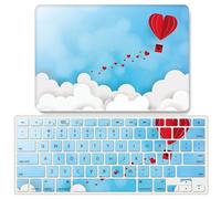 JZ Love Hot Air Balloon Folio Duro Caso per MacBook Air 13 Old Release (2010-2017, Models: A1369 / A1466) con Coperchio Tastiera - G