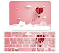 JZ Love Hot Air Balloon Folio Duro Caso per MacBook Air 13 Old Release (2010-2017, Models: A1369 / A1466) con Coperchio Tastiera - E