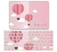 JZ Love Hot Air Balloon Folio Duro Caso per MacBook Air 13 with M1 (2020, Models: A2337 / A2179) con Coperchio Tastiera - C