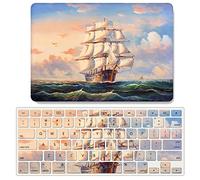 JZ Oil Painting Hard Shell Case con Copertina Tastiera Libera Caso per MacBook Air 13 Old Release (2010-2017, Models: A1369 / A1466) Oil Painting Case - C