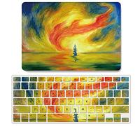 JZ Oil Painting Hard Shell Case con Copertina Tastiera Libera Caso per MacBook Air 13 Old Release (2010-2017, Models: A1369 / A1466) Oil Painting Case - F