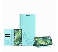 JZ Peony - Custodia a portafoglio in rilievo per HMD Pulse/Plus/Pro,custodia a portafoglio in pelle, blocco RFID, cavalletto, slot per schede, guscio protettivo per donne e ragazze, Mint